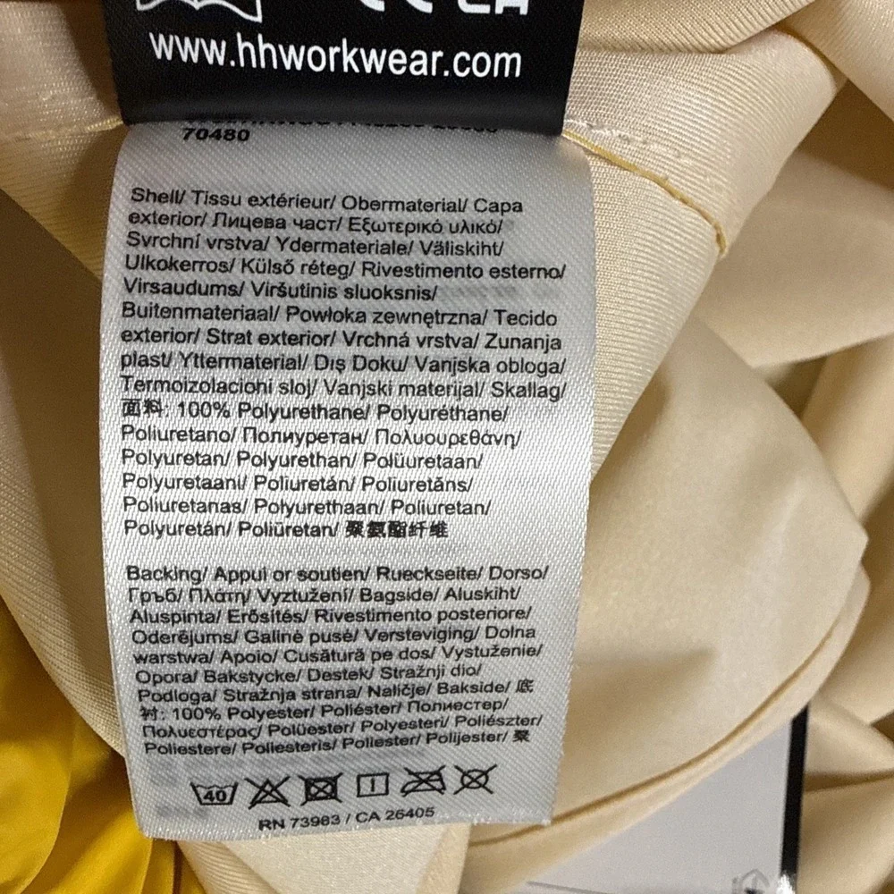 Helly Hansen Voss Rain Pants Size M Yellow Pull On Waterproof Drawstring NEW